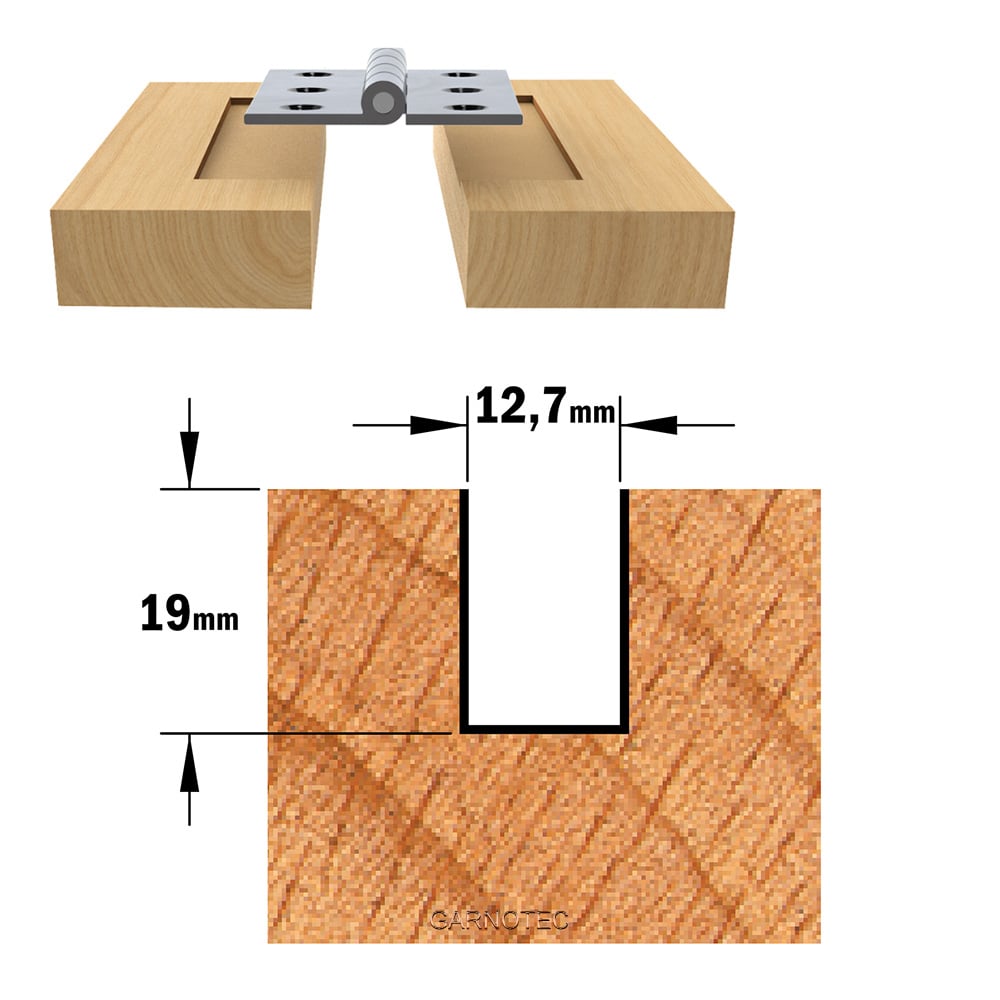 Sponning- en kantenfrees met schuine snijkoppen, HW