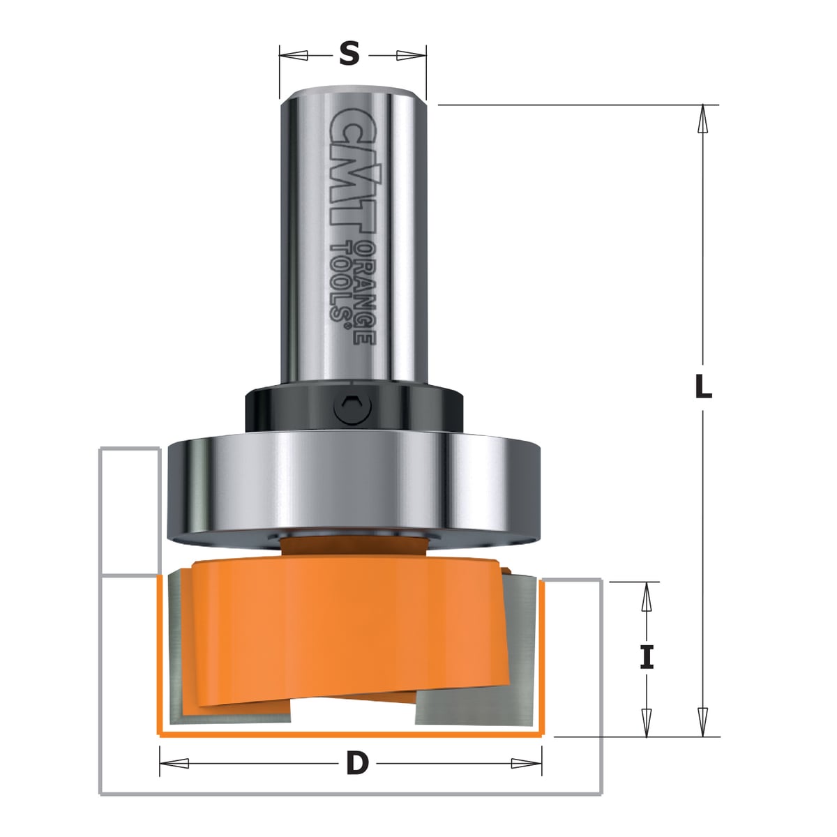 Sponning- en kantenfrees met schuine snijkoppen, met kopse lager, HW