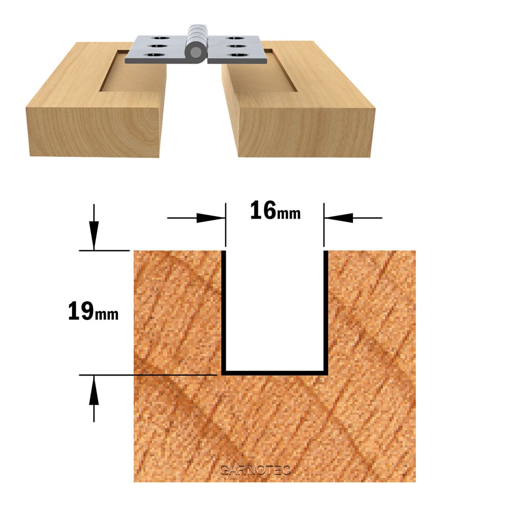 Sponning- en kantenfrees met schuine snijkoppen, HW