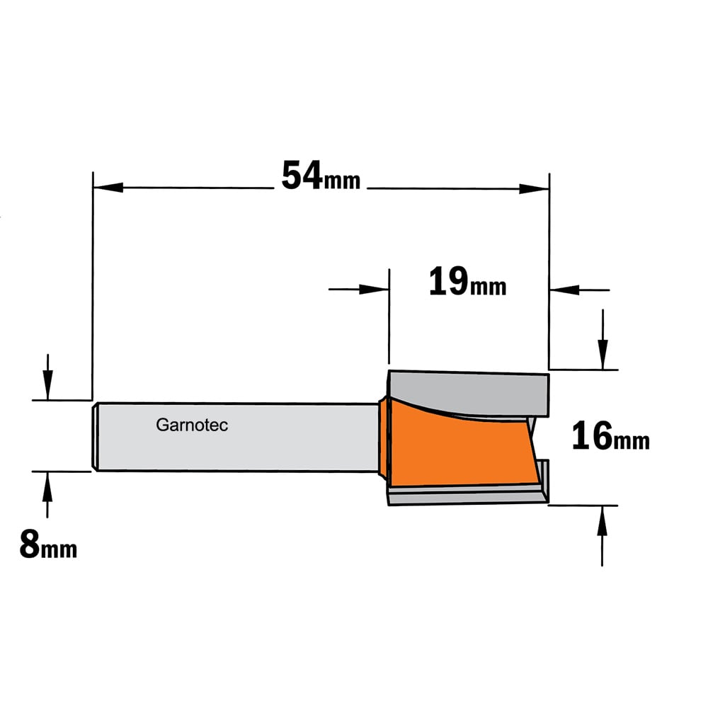 Sponning- en kantenfrees met schuine snijkoppen, HW