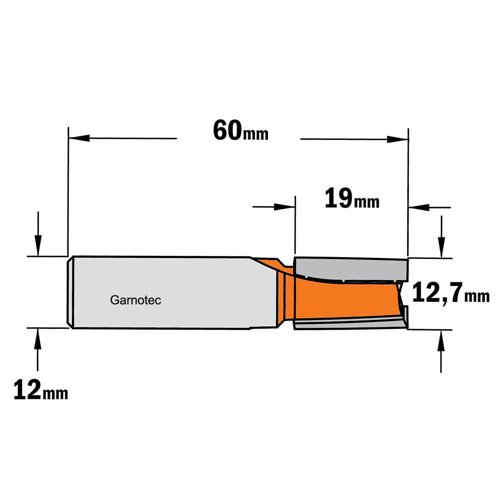 Sponning- en kantenfrees met schuine snijkoppen, HW