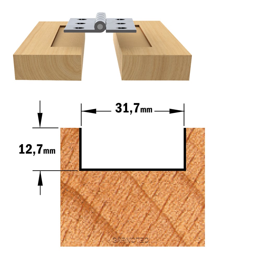 Sponning- en kantenfrees met schuine snijkoppen, HW