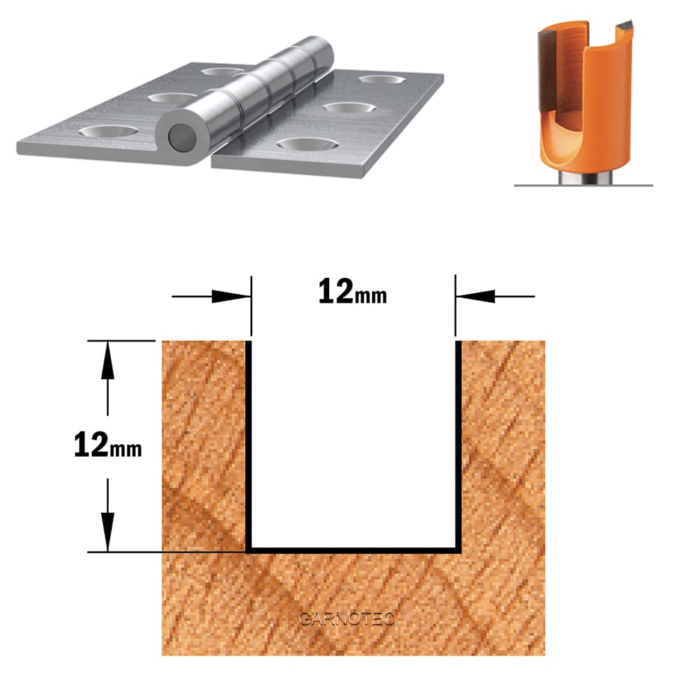 Sponning- en kantenfrees met schuine snijkoppen, HW