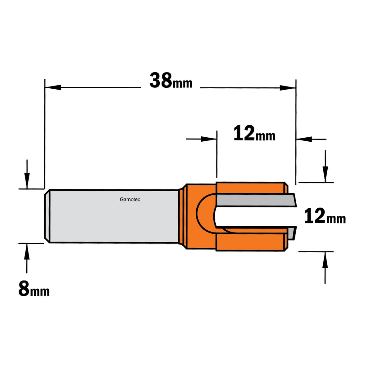 Sponning- en kantenfrees met schuine snijkoppen, HW