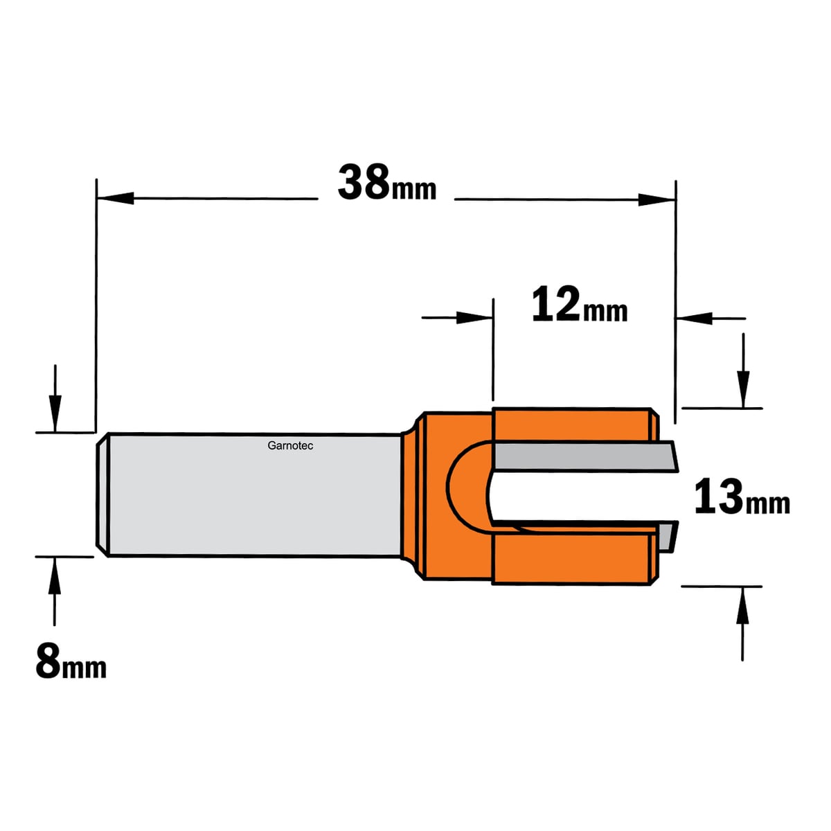 Sponning- en kantenfrees met schuine snijkoppen, HW