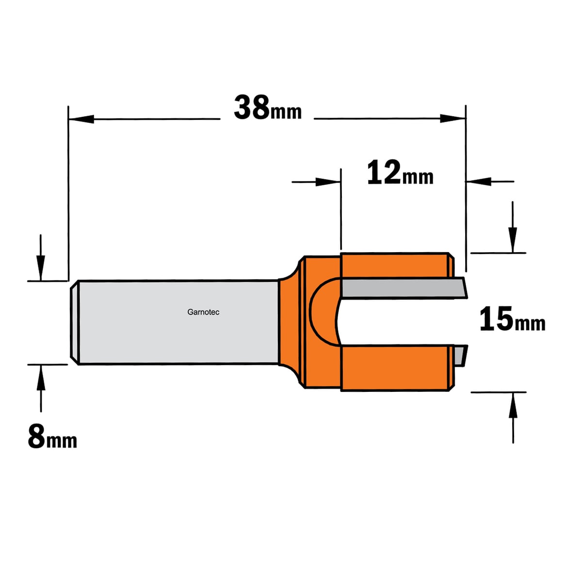 Sponning- en kantenfrees met schuine snijkoppen, HW