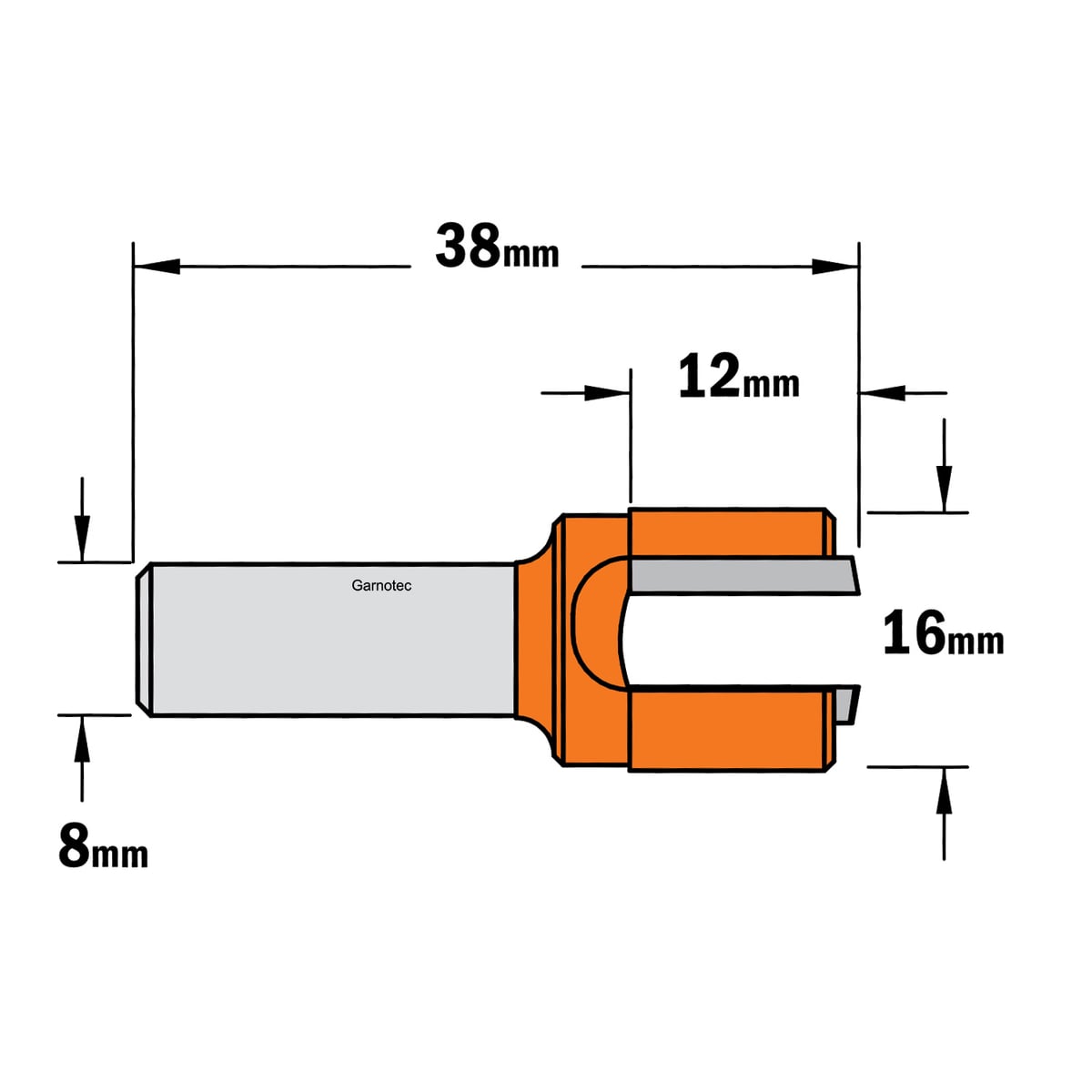 Sponning- en kantenfrees met schuine snijkoppen, HW