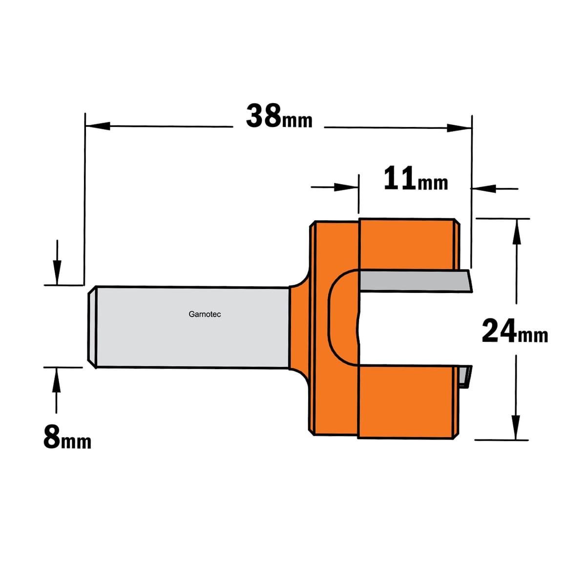 Sponning- en kantenfrees met schuine snijkoppen, HW