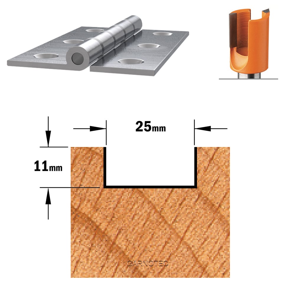 Sponning- en kantenfrees met schuine snijkoppen, HW