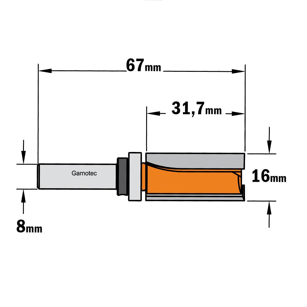 Groeffrees met kogellager, HW