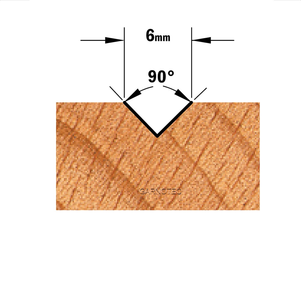 V-groef frees 90°, HWM