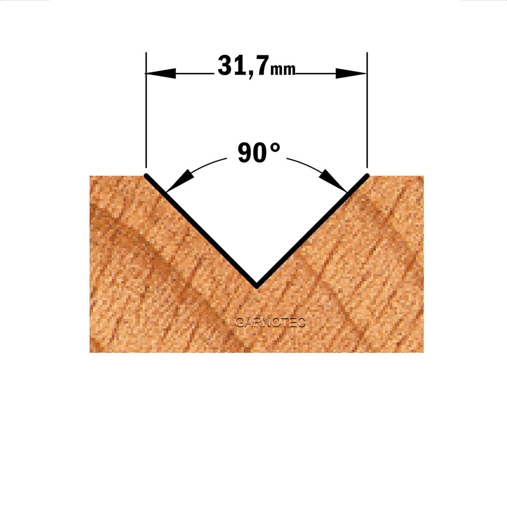 V-groef frees 90° , HW
