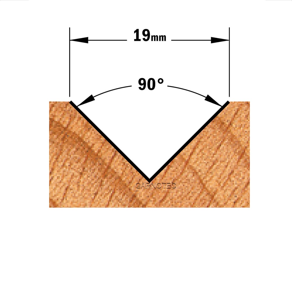 V-groef frees 90°, HW