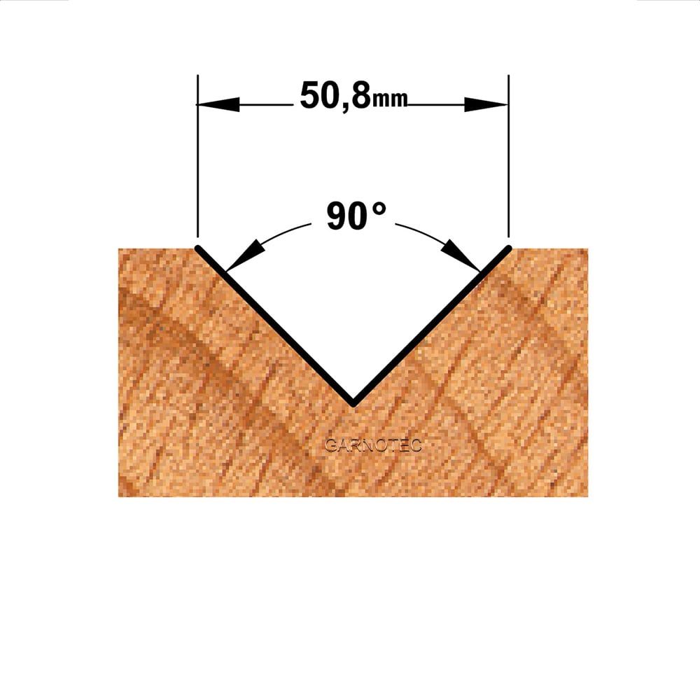 V-groef frees 90°, HW