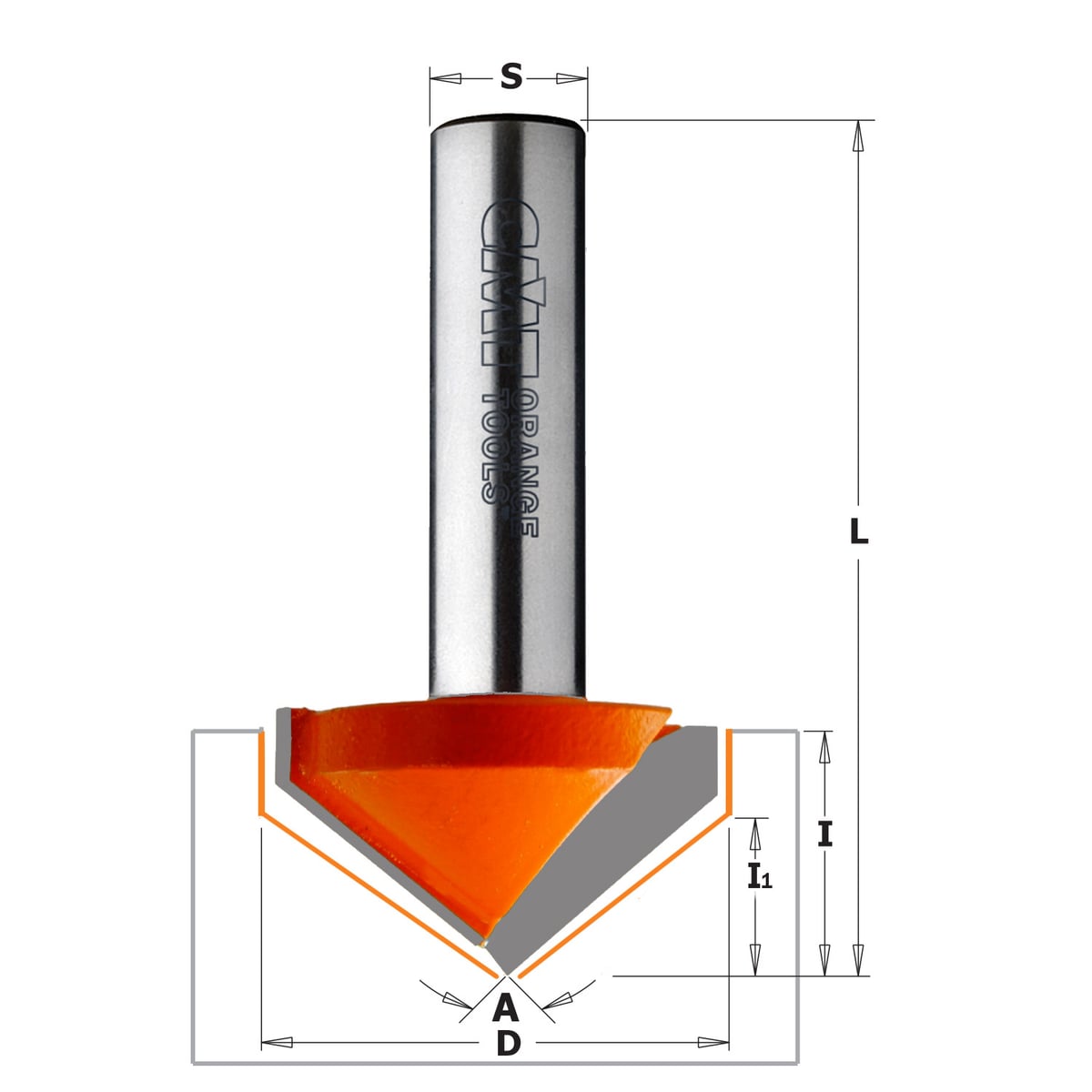 V-groef frees 105°, HW
