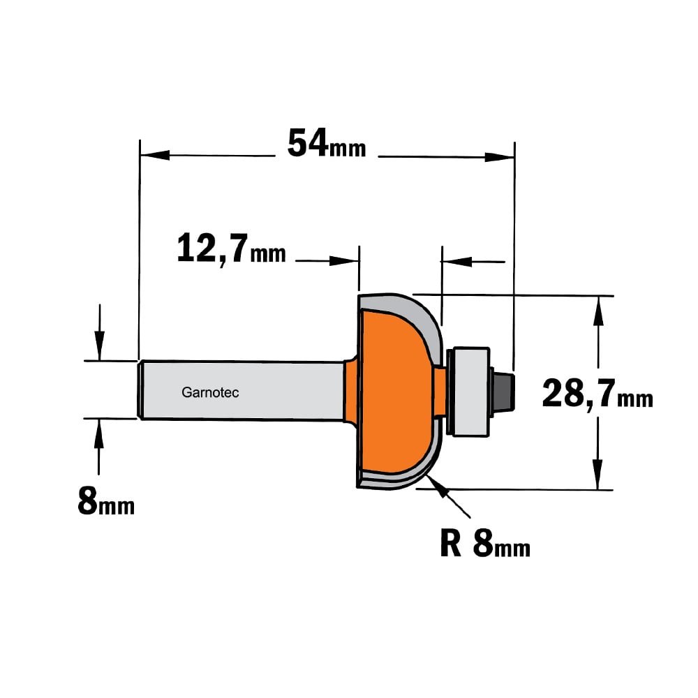 Bolle radiusfrees met kogellager, HW