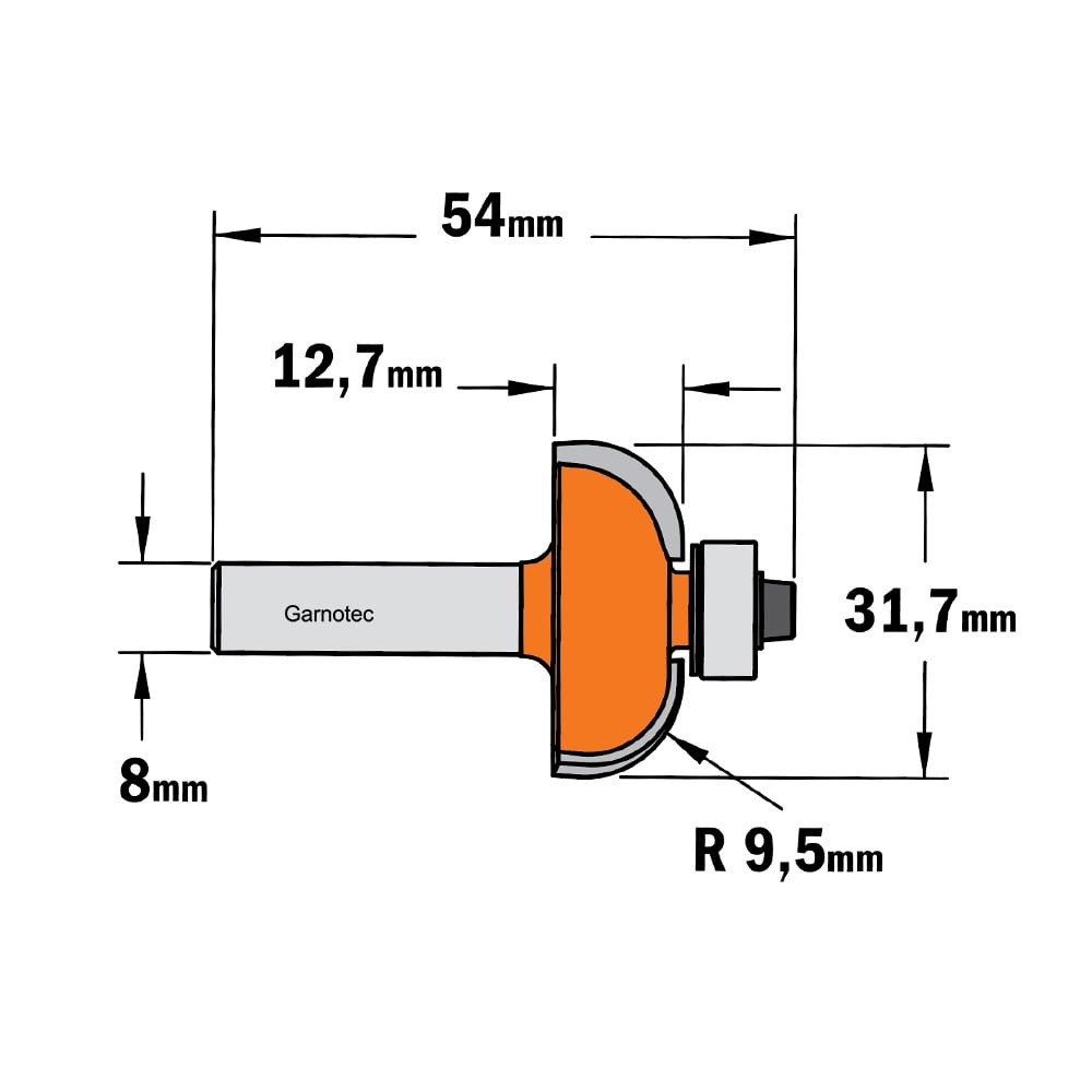 Bolle radiusfrees met kogellager, HW