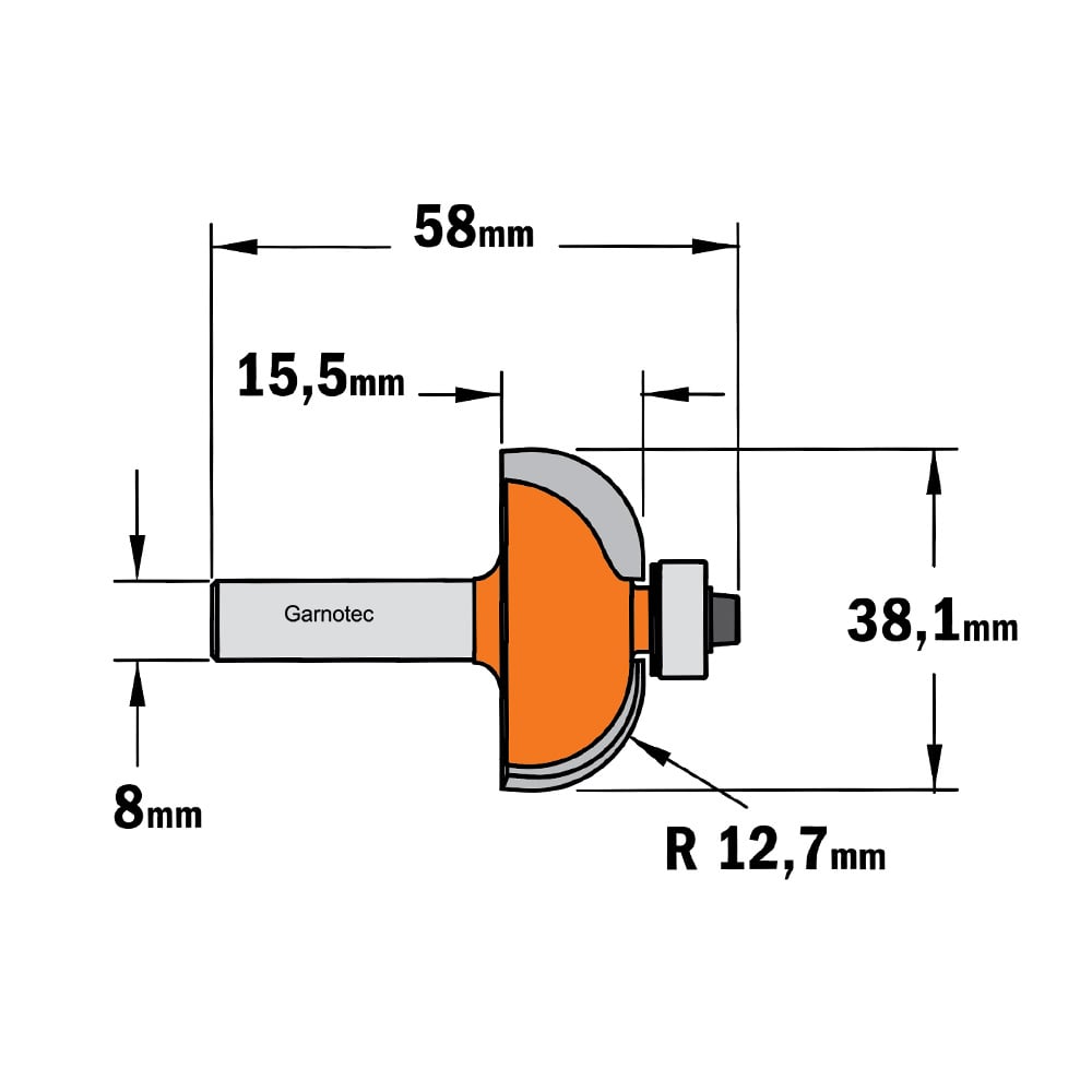 Bolle radiusfrees met kogellager, HW