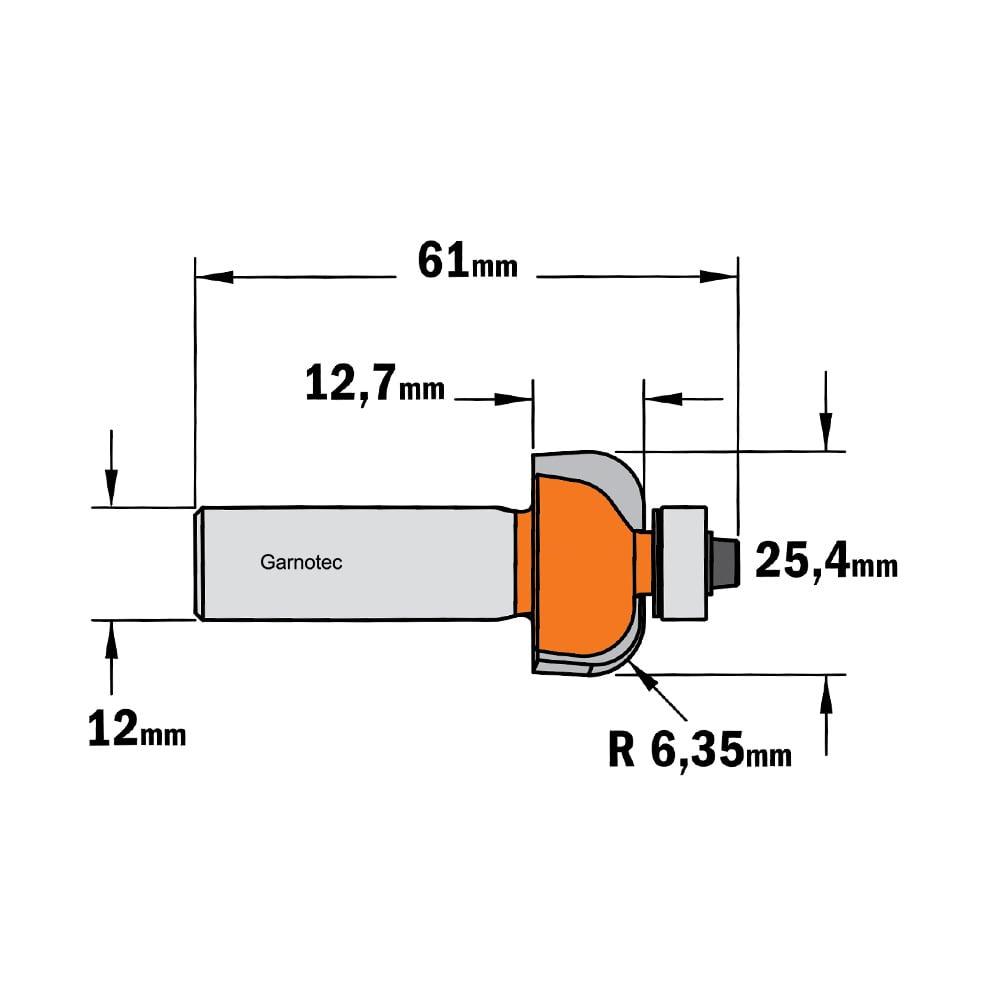 Bolle radiusfrees met kogellager, HW