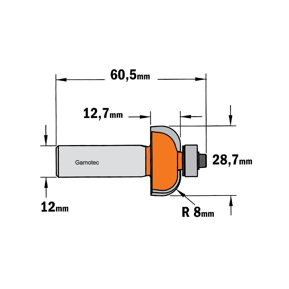 Bolle radiusfrees met kogellager, HW