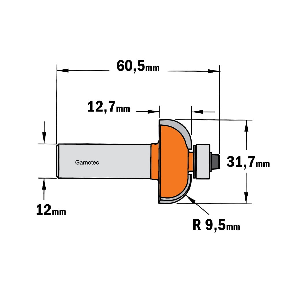 Bolle radiusfrees met kogellager, HW