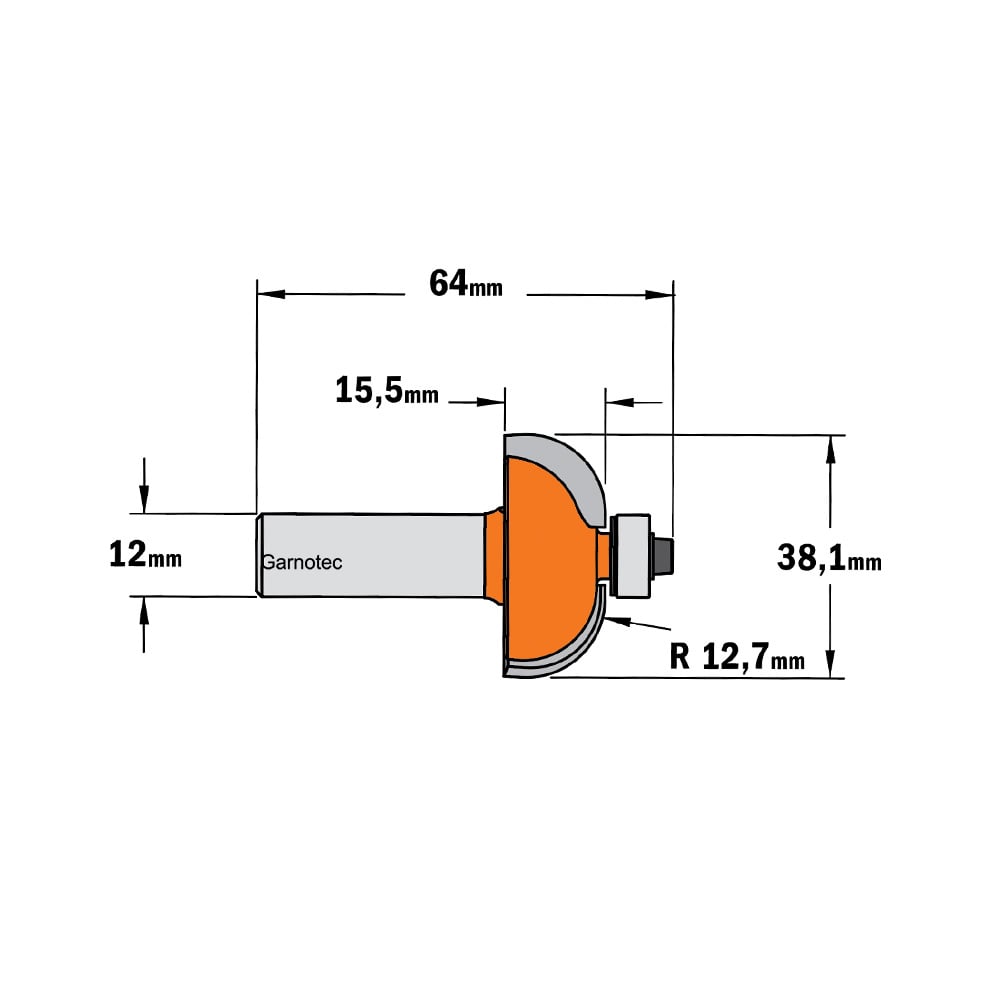 Bolle radiusfrees met kogellager, HW