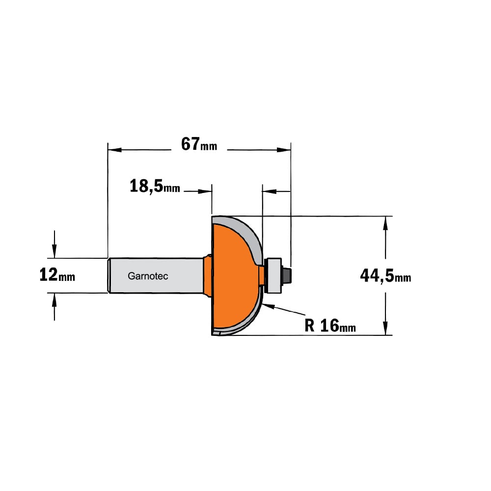 Bolle radiusfrees met kogellager, HW
