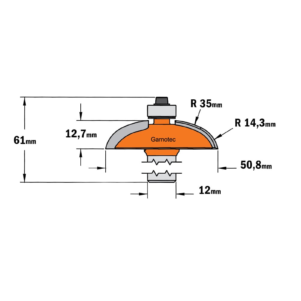 Bolle radiusfrees met kogellager, HW