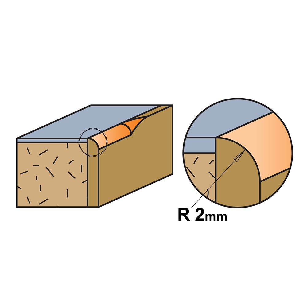 Diamant holle radiusfrees zonder opstaande kant, DP