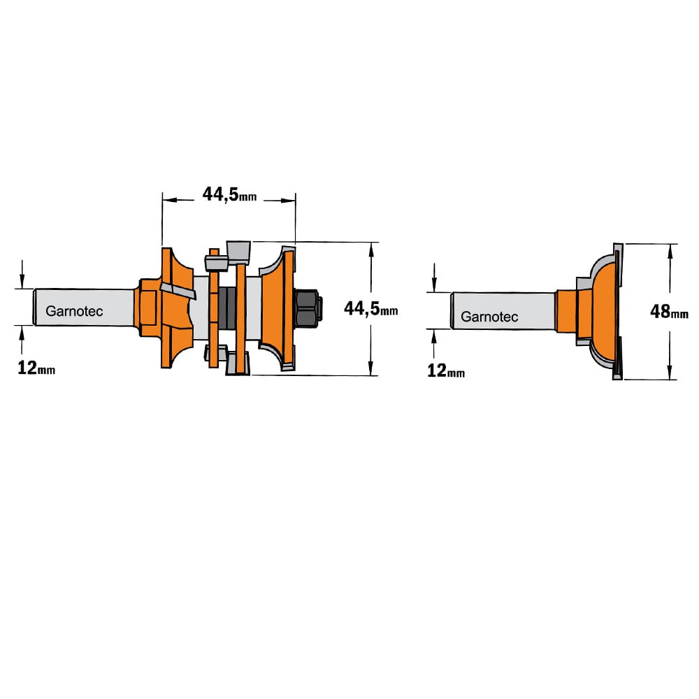 Deurprofiel- en conterprofiel frezenset, HW