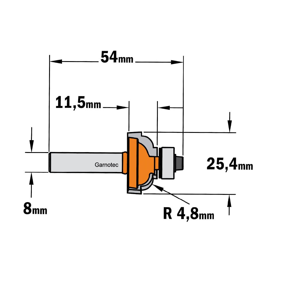 Bolle radiusfrees met kogellager, HW