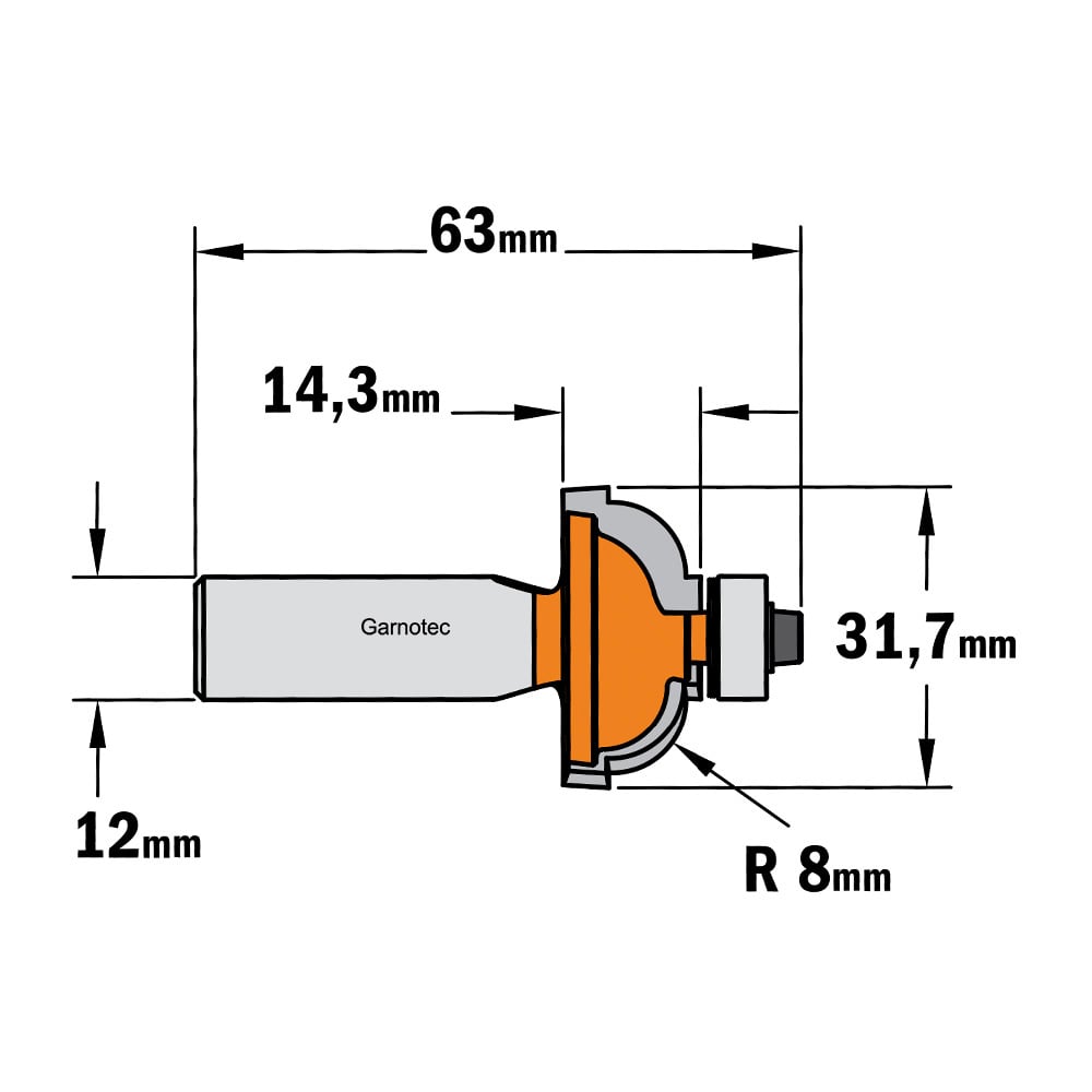 Bolle radiusfrees met kogellager, HW