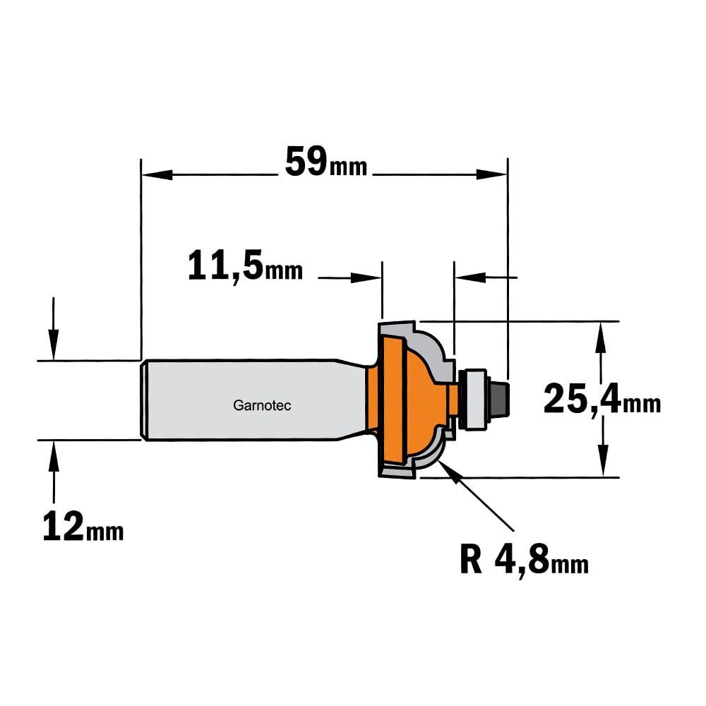 Bolle radiusfrees met kogellager, HW