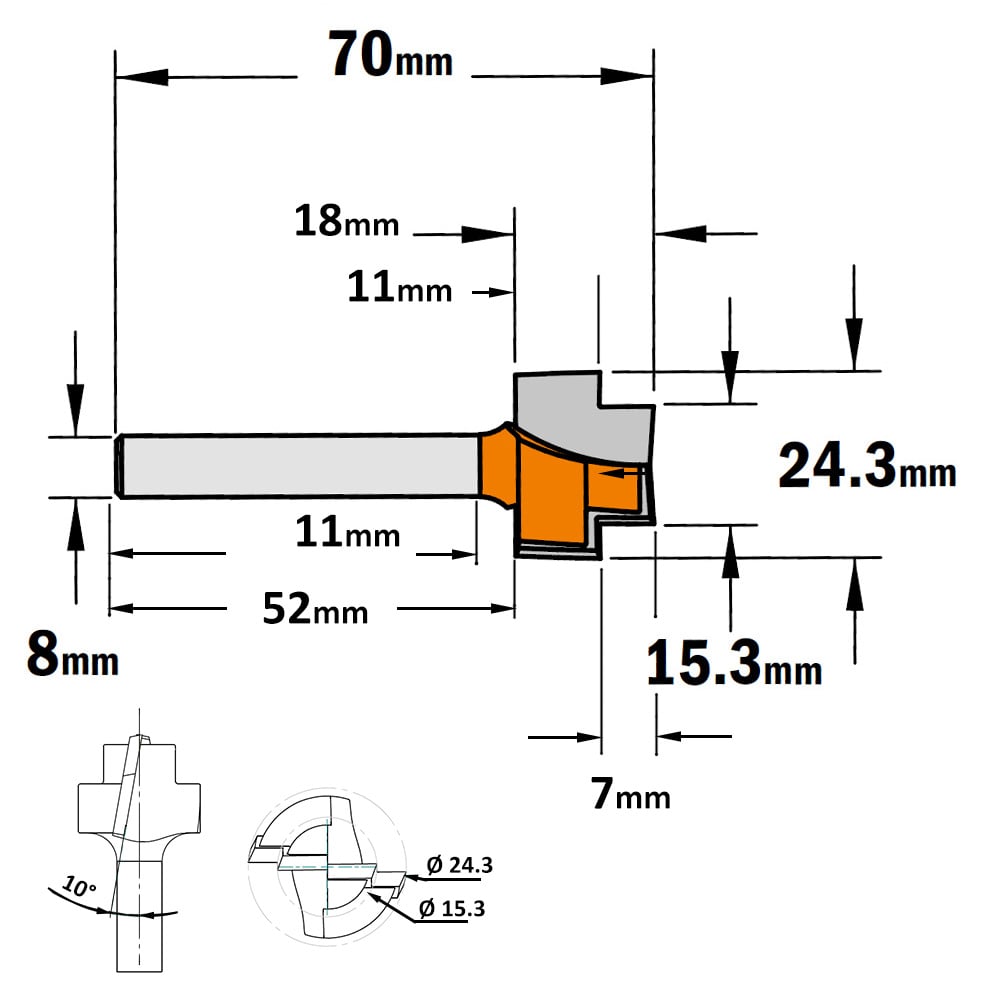 Raambeslag bovenfrees ( Rotofrees ), HW