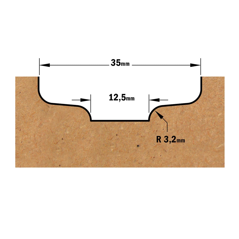 Horizontale bossingfrees zonder kopse lager, HW