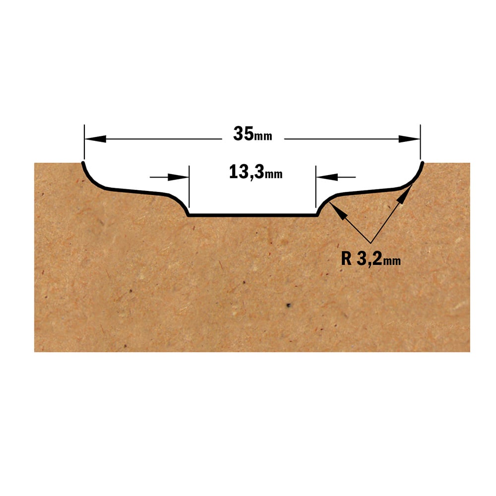 Horizontale bossingfrees zonder kopse lager, HW