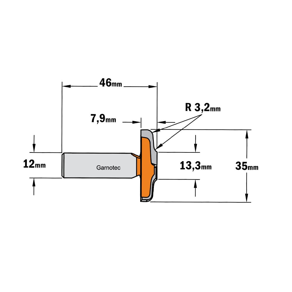 Horizontale bossingfrees zonder kopse lager, HW