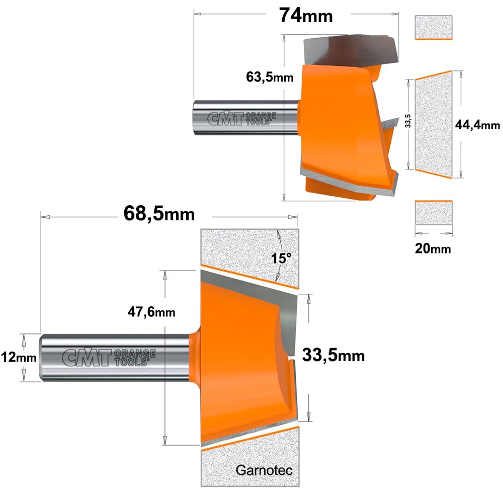 Reparatiefreesset voor massieve plaatmaterialen, HW