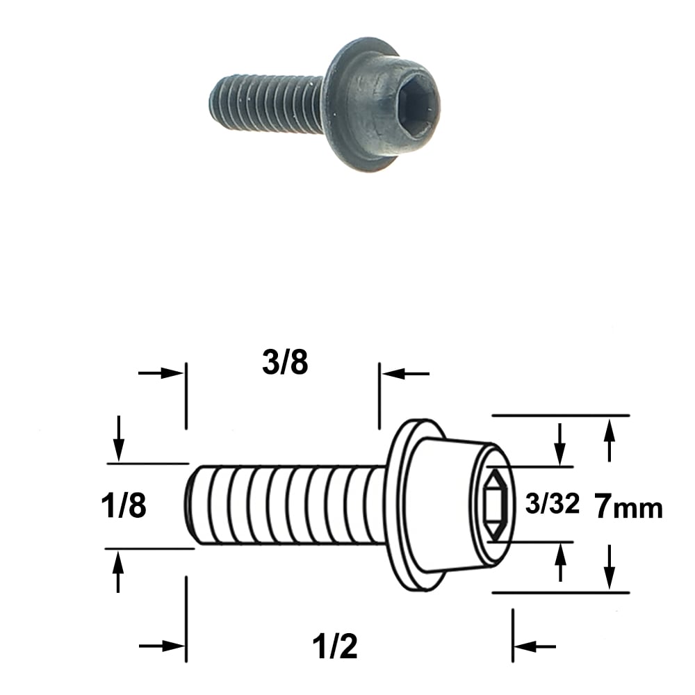 Inbusbout met ronde kop + vast rondel