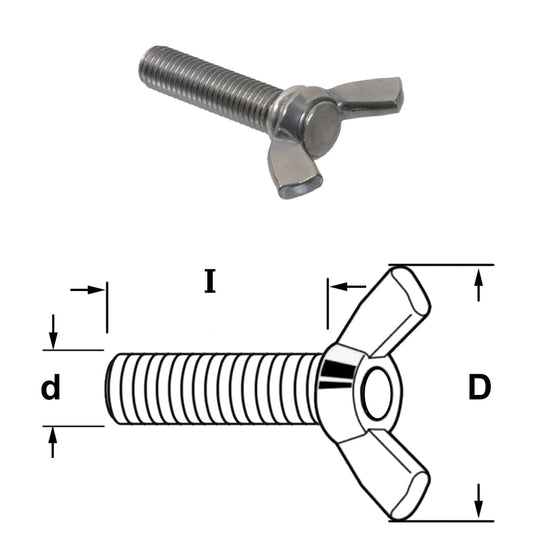 Vleugelschroef M6X30 UNI-5449