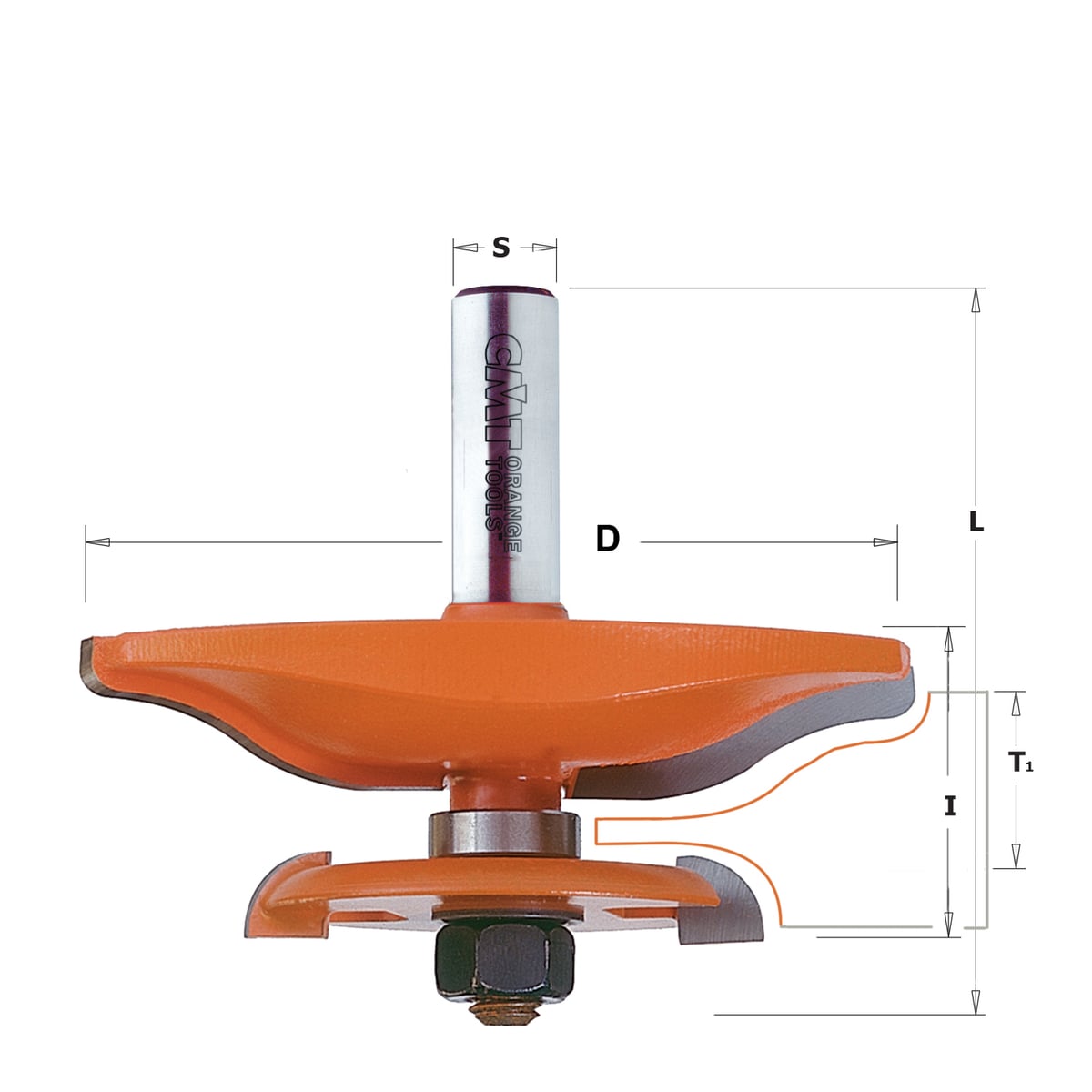 Horizontale bossingfrees met ondersnijmes, HW