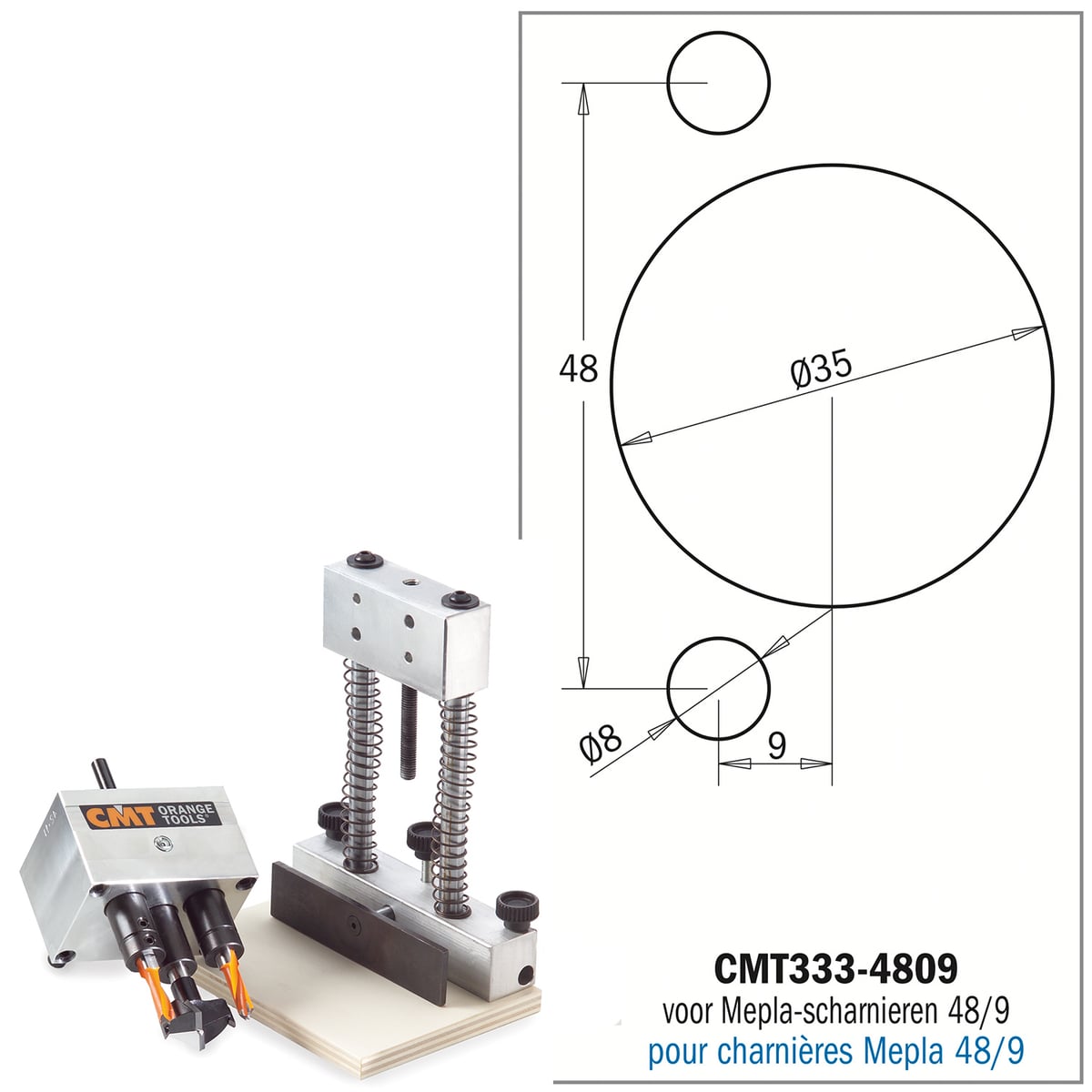 Scharnierboor systeemset