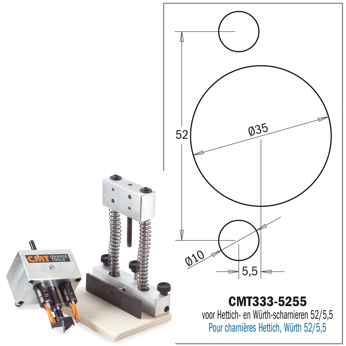 Scharnierboor systeemset