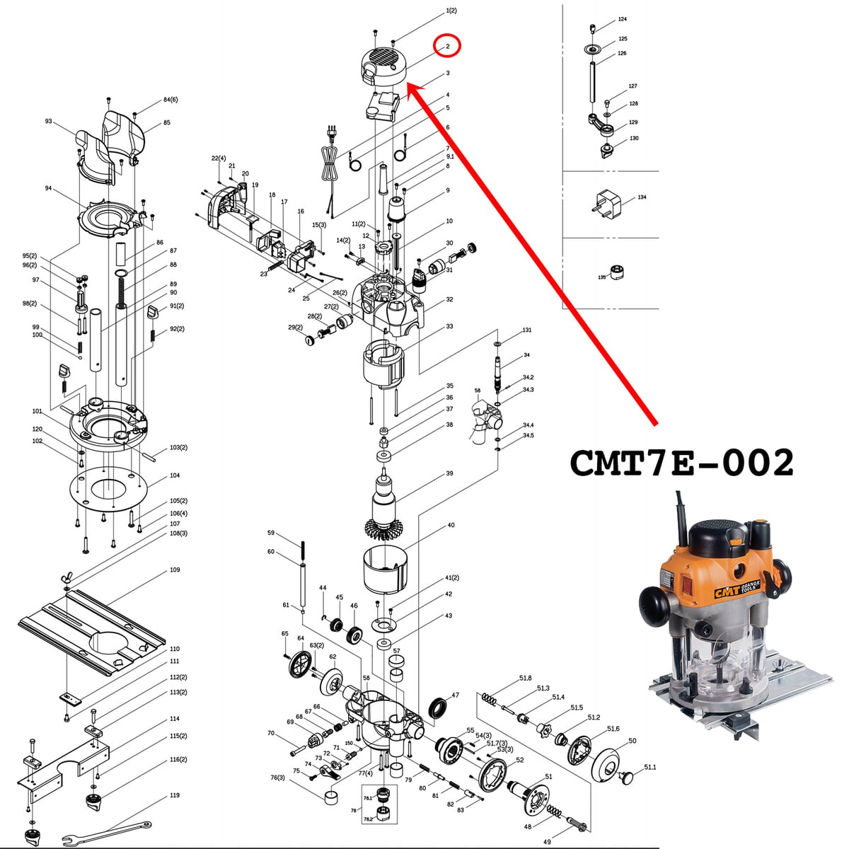 Motorbeschermkap voor CMT bovenfreesmachine