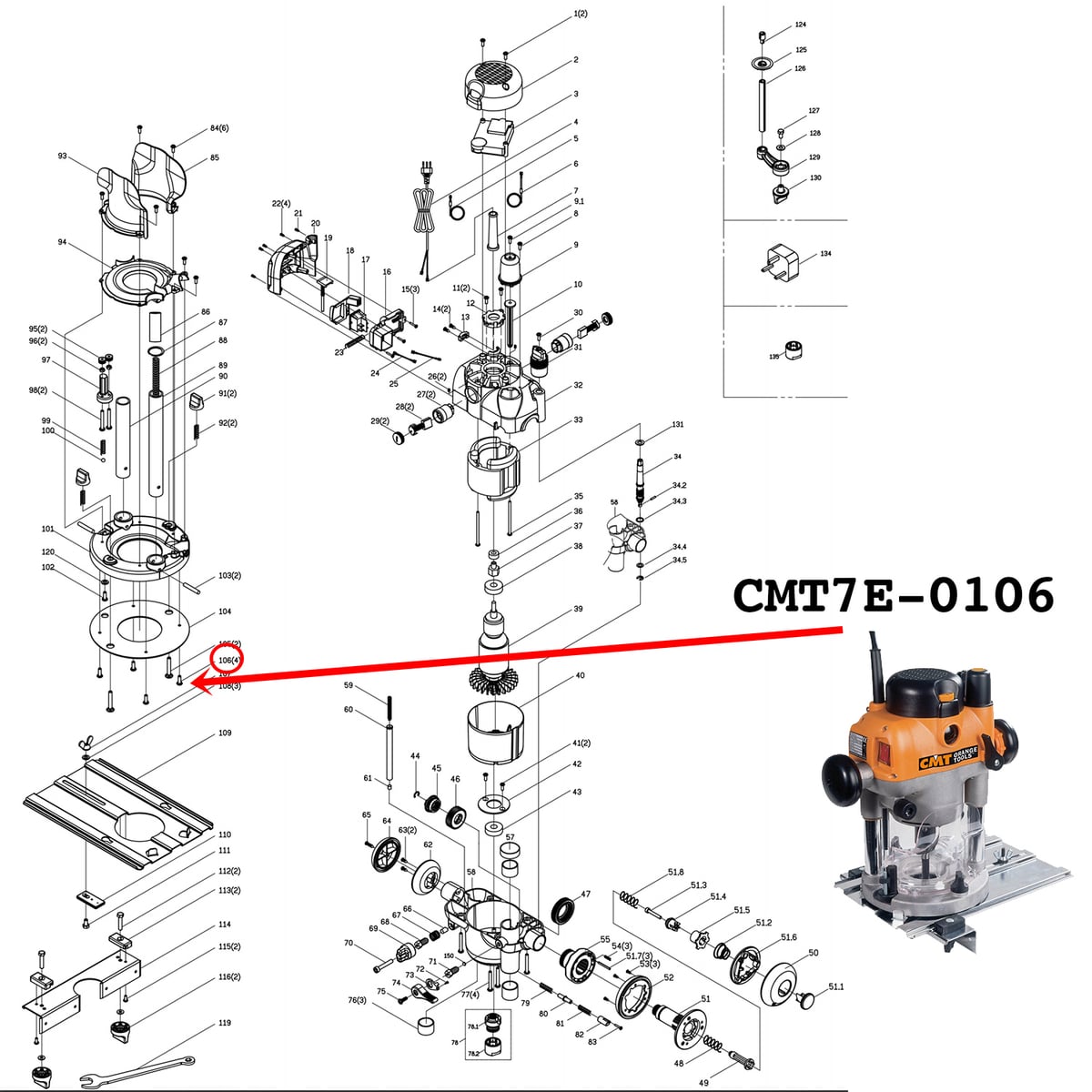 106_BASEPLATE SCREW (EACH) TSIC 1/4x1/4""