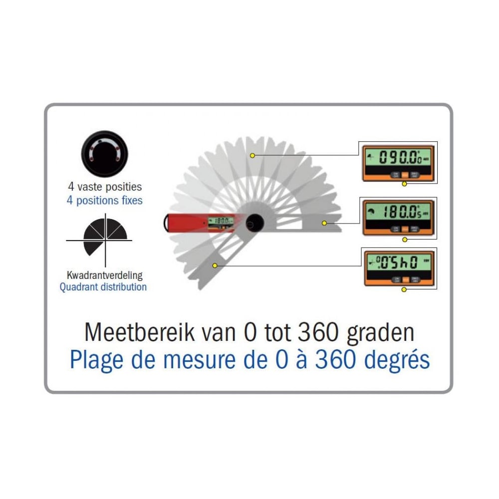 Digitale waterpas met hoekmeter