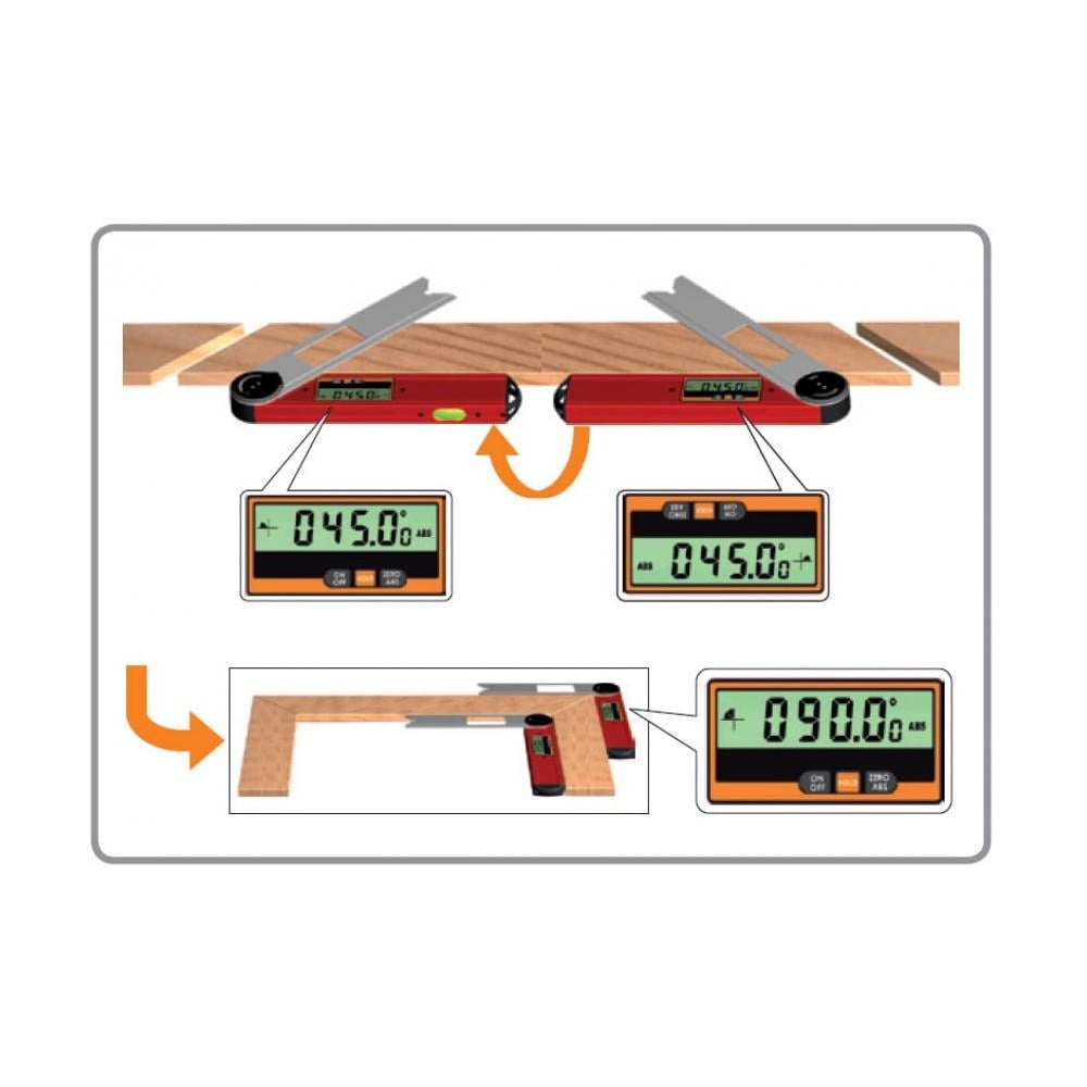 Digitale waterpas met hoekmeter