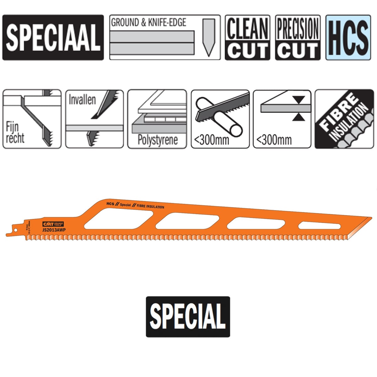 Reciprozaagblad HCS 400mm x 1,5mm, CMT