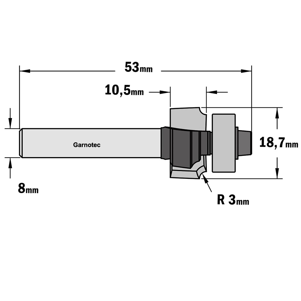 Afrondfrees met lager (contractor), HW