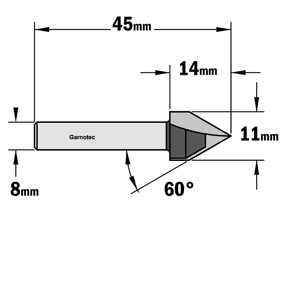 V-groeffrees 60° (contractor), HW